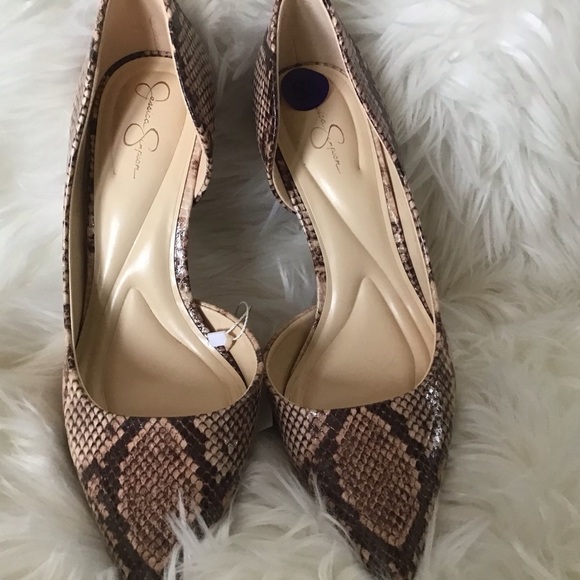 JP Lovvey3 snake print d’orsay style Jessica Simpson 3.5” heel Stiletto 8.5 NWT - Picture 4 of 9